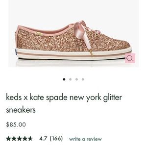 Keds x Kate Spade rose gold glitter sneakers